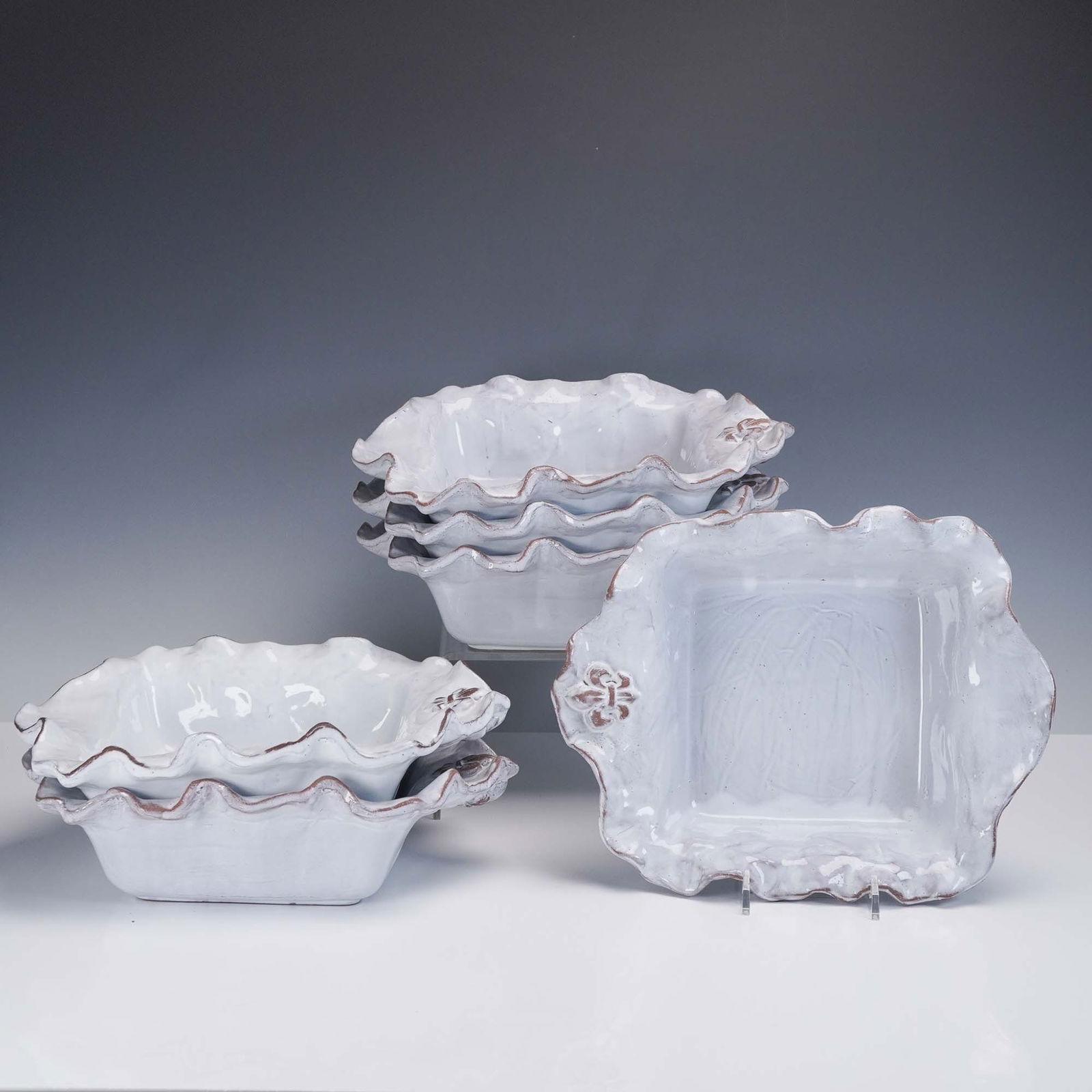 6pc Square Fleur de Lis Bakers, Abigails Italy (1 of 5)