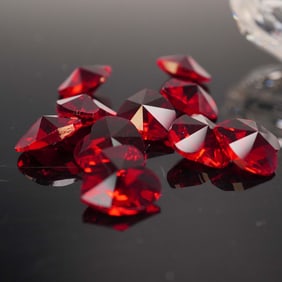 Swarovski Crystal Box with Red Hearts