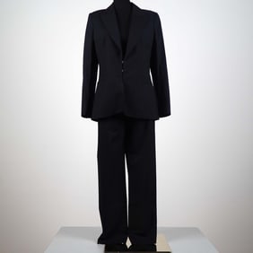 Valentino Miss V Navy Pinstripe Pant Suit, Size 10