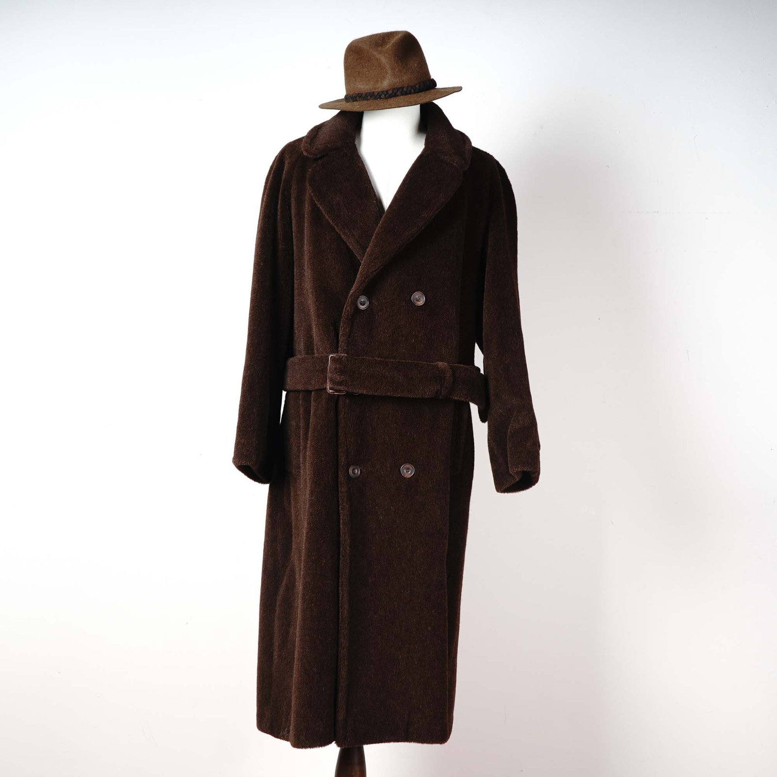 Paul Stuart Mens Alpaca Pile Coat and Hat Set, Size 42 (1 of 9)