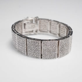 NLH Pave Rhinestone Link Bracelet