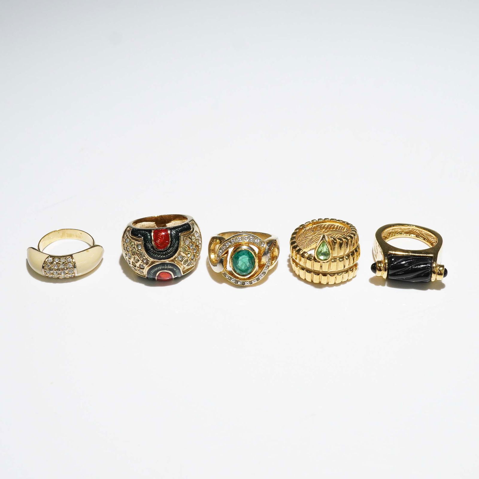 5pc Gold-Tone Cocktail Rings, Assorted Designs (1 of 4)
