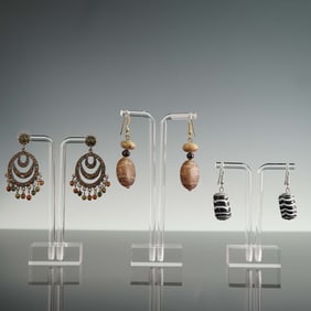 3pc Mixed Bead and Dangle Earring Set