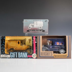 3pc Die Cast Metal Model Car Money Banks