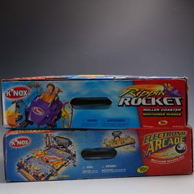 2pc K'Nex Building Toys, Electronic Arcade & Rippin Rocket Roller Coaster