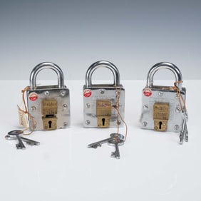 3pc Sohna Padlocks with Keys MS Lock Co Aligarh India