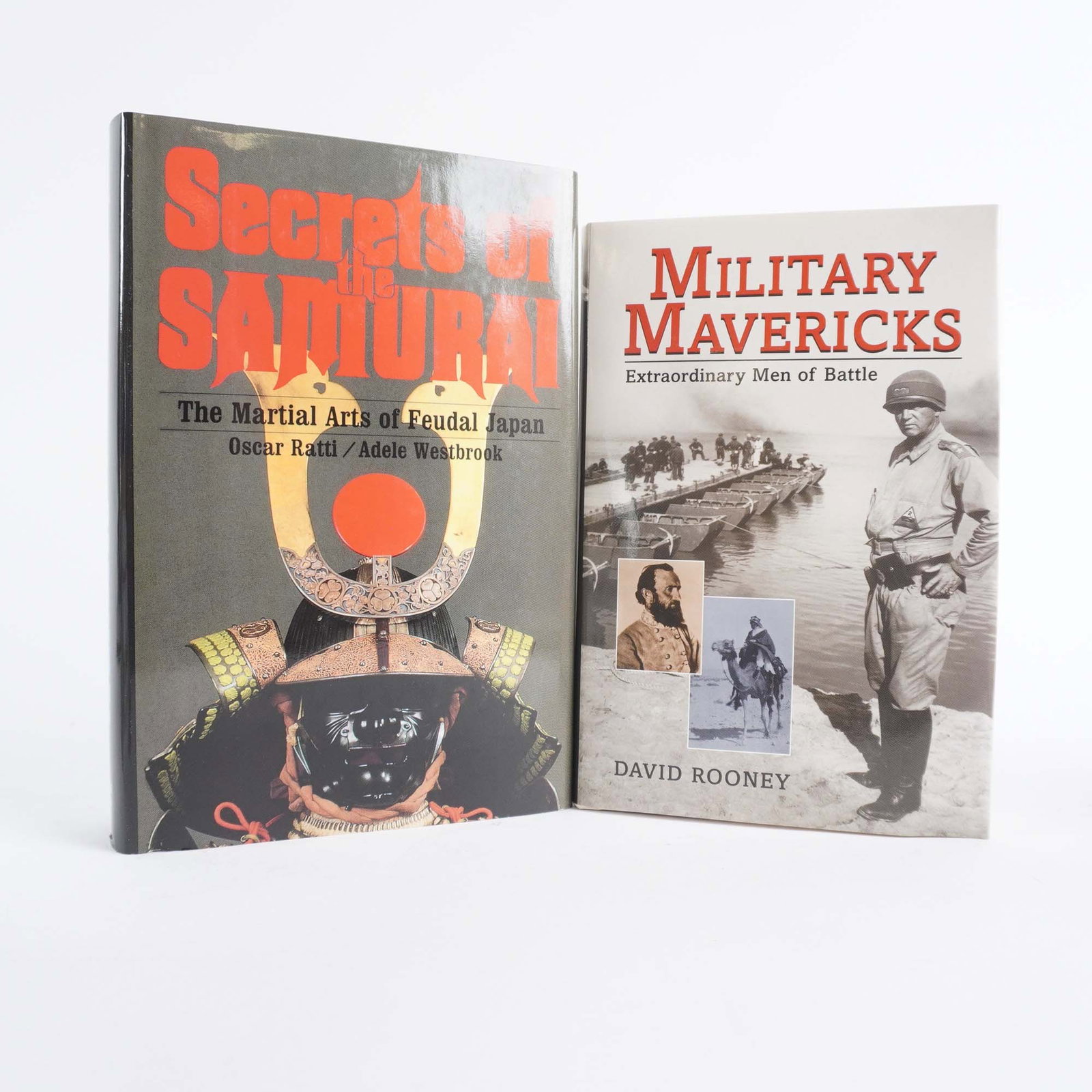 5pc Books on Military Strategy, Warfare, and Samurai History: This collection of five books explores military strategy, historical battles, and the lives of warriors across different eras. Military Mavericks: Extraordinary Men of Battle by David Rooney examines 
