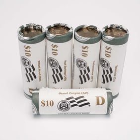 5 Rolls of 2010-D National Park Quarter America the Beautiful Set