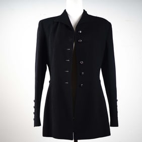 Valentino Boutique Tailored Jacket with Back Pleats and Belt, Size 8