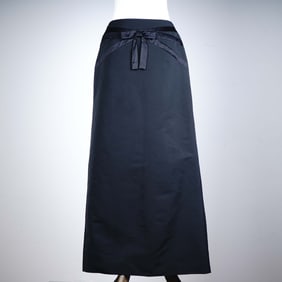 Valentino Black Satin-Trim Bustle Skirt, Size 44 (US 8)