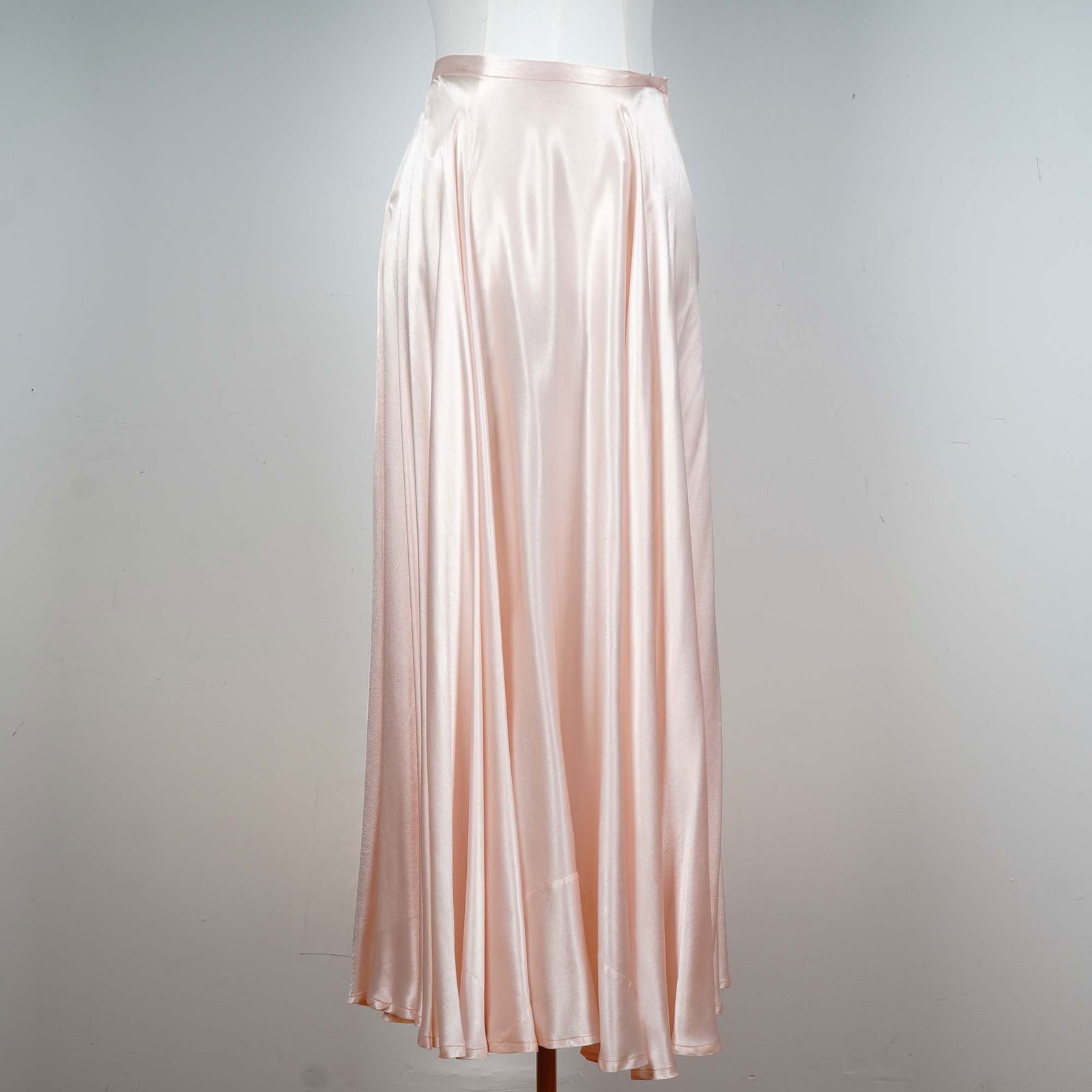 2pc Zandra Rhodes Long Skirts, Satin & Silk, Size 6-8: Dramatic and artfully crafted pair of long skirts by celebrated British designer Zandra Rhodes. Includes a luminous yellow satin skirt featuring a voluminous silhouette with an integrated crinoline-st