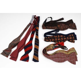 10pc Silk Self-Tie Bow Ties, Paisley, Stripes & Geometric