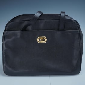 Revillon Black Leather Bag , Gold Hardware