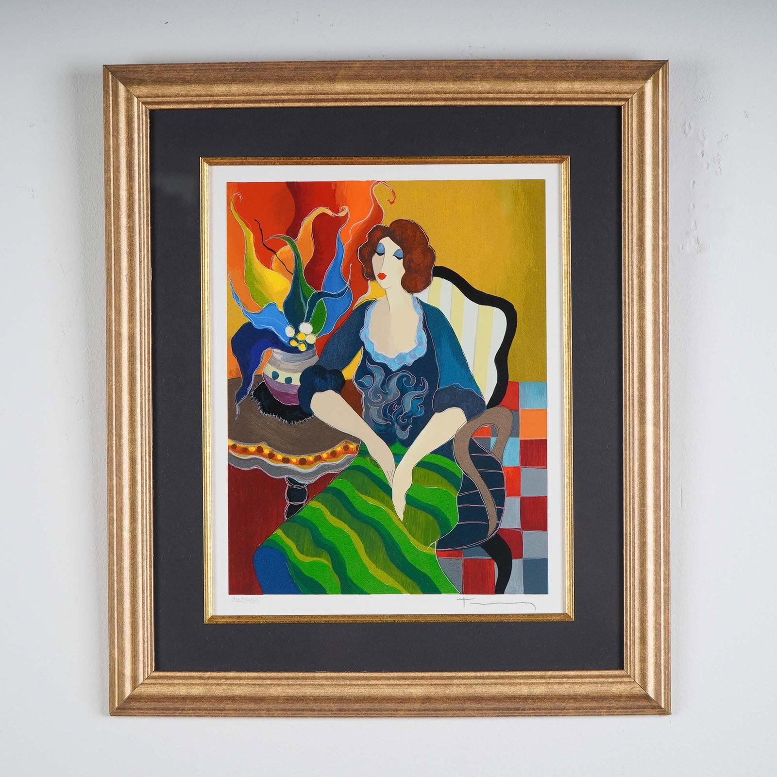 Itzchak Tarkay, Serigraph on Textured Paper, Day Dreaming, Signed (1 of 6)