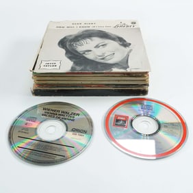 14pc Assorted Music Vinyl Records and Compact Discs
