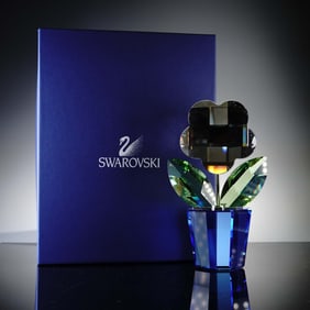 Swarovski Crystal Figurine, Potted Flower