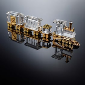 3pc Swarovski Crystal Memories Figurine Train Set