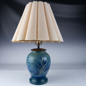 Moorcroft Pottery Large Salt Glaze Table Lamp, Waving Corn
