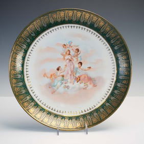 Victoria Carlsbad Austria Porcelain Charger, Classical Scene w/Gilt Accent