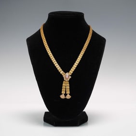 Polished Brass with Cameo Pendent Necklace
