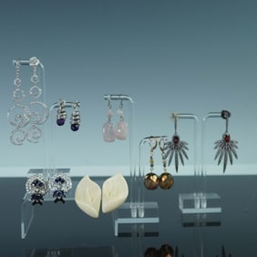 Seven Pair of Pierced earrings Some with Stones