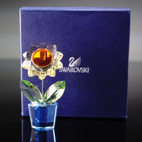 Swarovski Crystal Figurine, Small Sunflower with Box