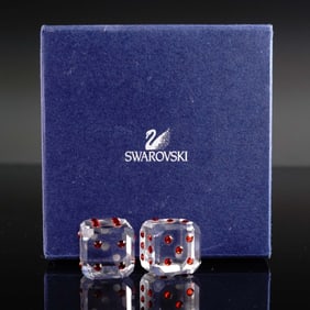 Swarovski Crystal Figurine, Red Dice