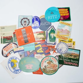 95pc Vintage Hotel & Travel Ephemera, Luggage Labels & Coasters