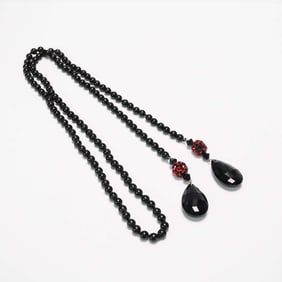 Black and Red Beaded Necklace