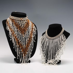 2pc Beaded Fringe Necklaces