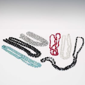 6pc Faceted Glass Bead Necklaces