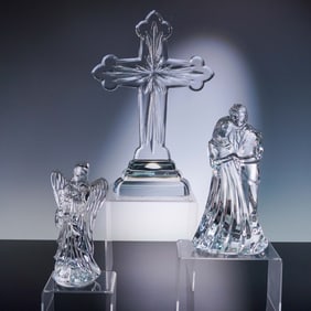 3pc Waterford Crystal Figurines, Cross, Couple and Angel