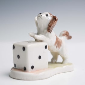 Lladro Porcelain Figurine Rare Dog and Dice 1000105.06