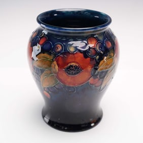 Vintage Moorcroft Pottery Vase Pomegranate Pattern