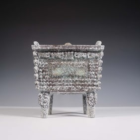 James Mont Style Asian Cast Metal Ice Bucket