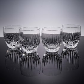 4pc Baccarat Crystal Tumblers, 13oz Massena