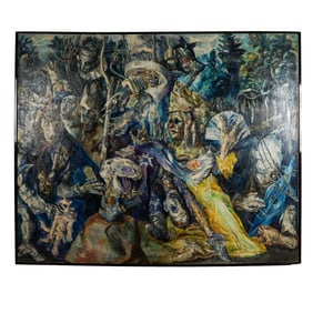 Josef Jackerson, Monumental Oil on Canvas Painting, Tzar Family, Signed