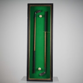 Golf Clubs and Titleist Ball Shadowbox Display