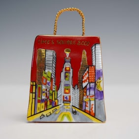 Atelier de Limoges Times Square 2000 Purse-Shaped Trinket Box