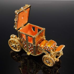 4pc Faberge, and QiuFu Enameled Treasure Boxes
