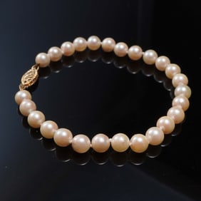 14K Gold Clasp Pearl Bracelet