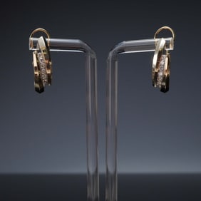 14K Gold and Diamond Leverback Earrings