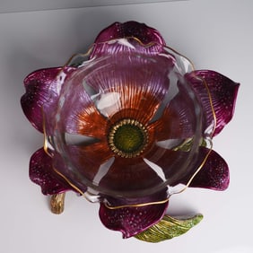 Jay Strongwater Sydney Flower Bowl with Crystal Butterfly