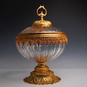 Baccarat Crystal and Gilt Bronze Covered Centerpiece Bowl