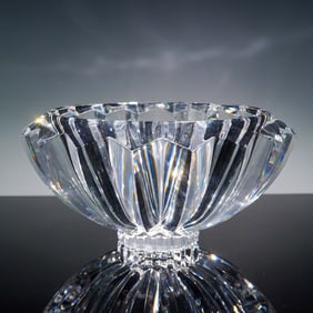 Orrefors Crystal Zodiac Bowl, Fluted Design