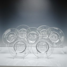 7pc Franklin Crystal Plates by James Wyeth, The Seven Seas Collection