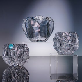3pc Tiffany & Co. Crystal Candle Holders
