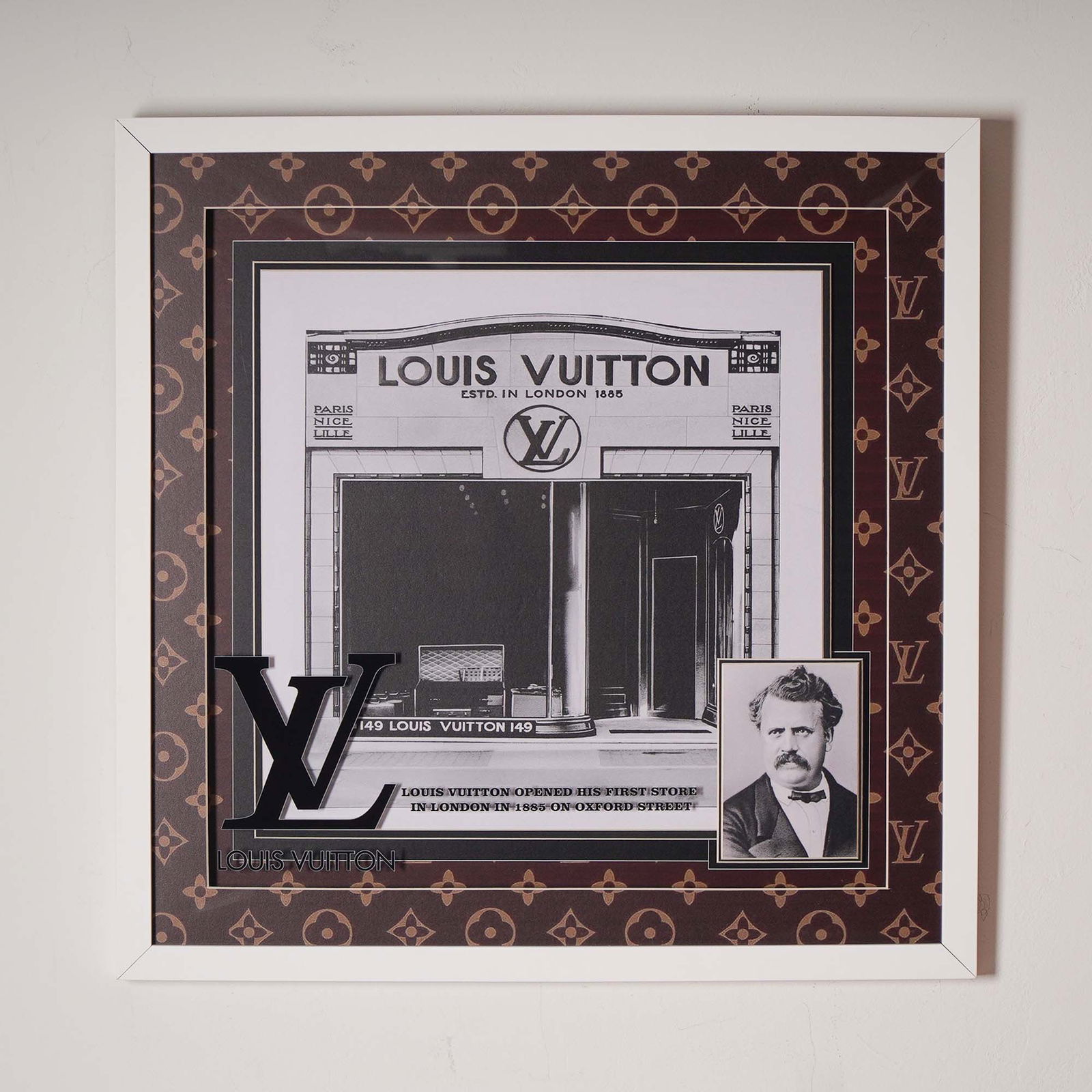 Louis Vuitton Framed Shadowbox with 1855 Oxford Street Store and Portrait (1 of 3)
