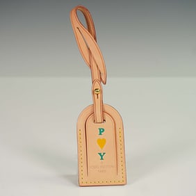 Louis Vuitton Leather Luggage Tag, PY Heart Monogram