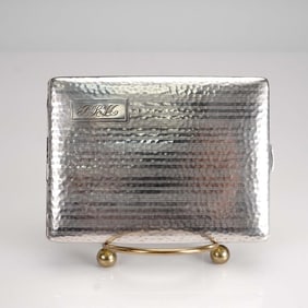 W M Co Silver-Plated Card Case Monogrammed